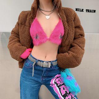 Butterfly Furry Halter Top