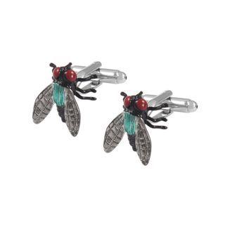 Fashion Personality Flies Cufflinks Silver - One Size