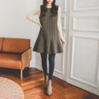 Sleeveless Herringbone Flare A-line Dress
