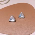 Triangle Rhinestone Earring 1 Pair - Dark Silver - One Size