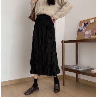 High-waist Ruched Mesh A-line Skirt
