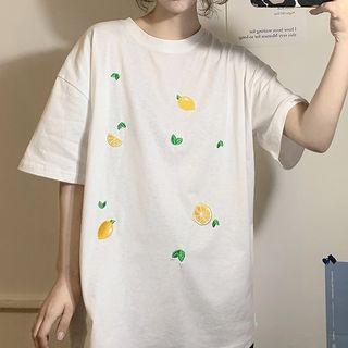 Short-sleeve Embroidered Boxy T-shirt