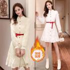 Fleece-lined A-line Lace Shirtdress