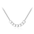 925 Sterling Silver Simple Fashion Geometric Square Necklace Silver - One Size