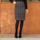 Slit-back Tweed H-line Skirt
