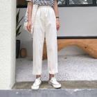Elastic Waistband Straight-cut Pants