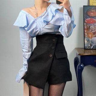 Long-sleeve Blouse / Mini A-line Skort