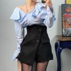 Long-sleeve Blouse / Mini A-line Skort
