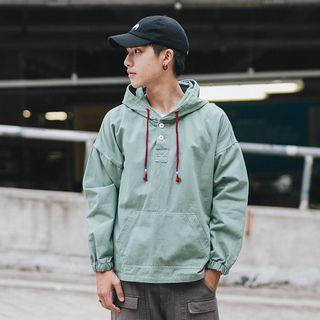 Stitched Gather Cuff Hooded Jacket