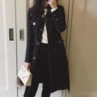 Tweed Button-up Long Coat
