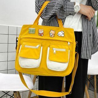 Lightweight Color Block Messenger Bag