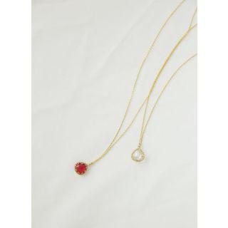 Faux-gem Pendant Necklace