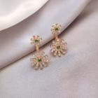 Rhinestone Dangle Earring 1 Pair - E2137 - Flower - One Size