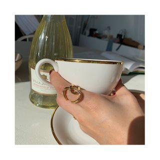 Wirework Open Hoop Ring Gold - One Size