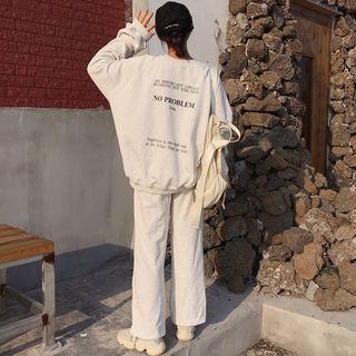 Lettering Pullover / Loose-fit Pants