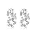 14k/585 White Gold Diamond Cut Star And Arrow Earrings