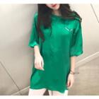 Elbow-sleeve Glitter T-shirt