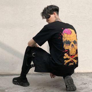 Short-sleeve Skull Print T-shirt