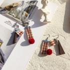 Plaid Strap Non-matching Drop Earring