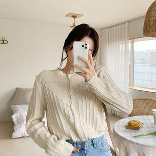 Round-neck Scallop-edge Cardigan