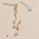Non-matching Faux Pearl Rhinestone Earring As Shown In Figure - One Size