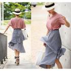 Asymmetric-hem Checked Skirt