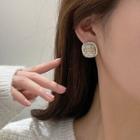 Plaid Square Alloy Earring