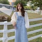 Denim Midi Overall Dress / Blouse
