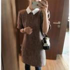 Short-sleeve A-line Collared Dress As Shown In Figure - One Size