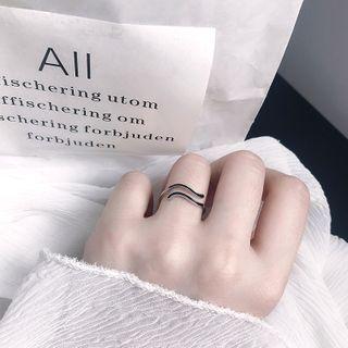 Wave Sterling Silver Ring 1 Pc - Silver - One Size