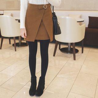 Buckled Layered Mini Skirt