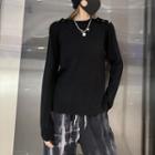 Button Sweater Black - One Size