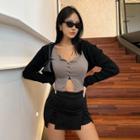 Rib-knit Bolero