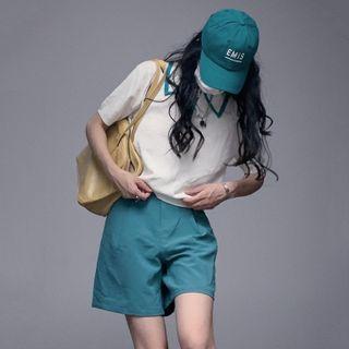 Short-sleeve Polo Knit Top / Shorts