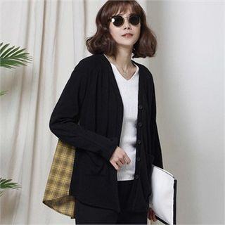 Check Panel Cardigan
