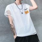 Short-sleeve Mock Two-piece Mesh T-shirt