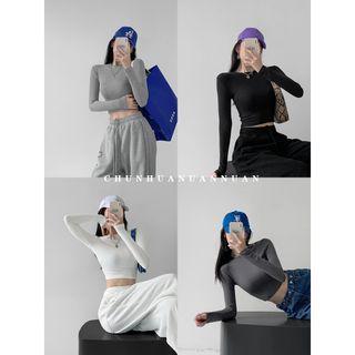 Plain Stretched Crop T-shirt In 5 Colors