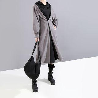 Midi Color Block Hoodie Dress