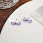 Bow Resin Alloy Earring 1 Pair - Purple - One Size