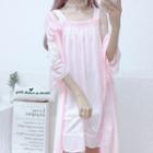 3/4-sleeve Crochet Trim Jacket