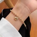 Alloy Heart Bracelet Gold Pea Love Heart Bracelet - One Size