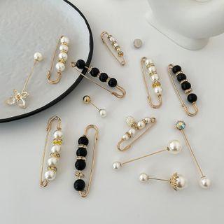 Bead / Faux Pearl / Rhinestone Brooch (various Designs) / Set