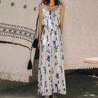 Sleeveless Print Wide-leg Jumpsuit