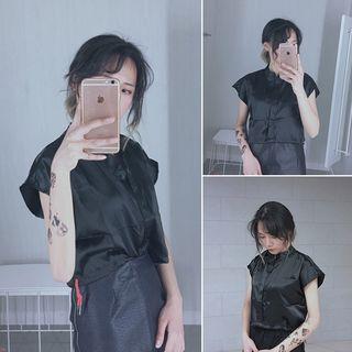 Cap-sleeve Satin Top