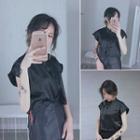 Cap-sleeve Satin Top