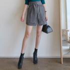 Tie-front Buttoned Mini Wrap Skirt