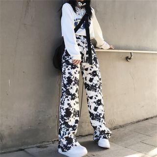 Couple Matching Splash Print Wide-leg Pants