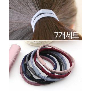 Set Of 7: Ribbed Hair Tie One Size