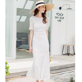 Short-sleeve Midi Mermaid Lace Dress / Long-sleeve Dress