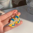 Cartoon Glaze Alloy Dangle Earring 1 Pair - Yellow & Blue - One Size